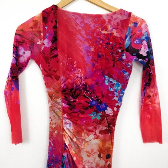 Jean Paul Gaultier Fuzzi Pink Mesh Draped Dress XS - Picture 6 of 7